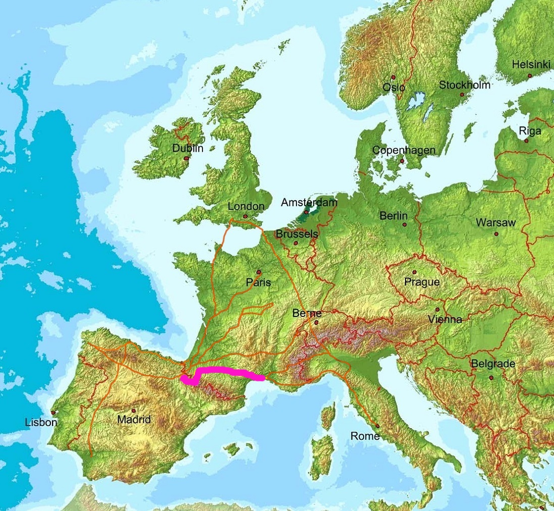 Europa e. Pilgrimage Routes. Pilgrimage in Oblivon in Map.